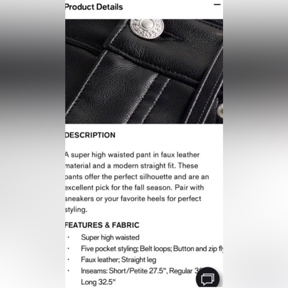 EXPRESS black high waisted straight leg faux leather pants NEW RE $107 w/t 12 - Picture 9 of 15